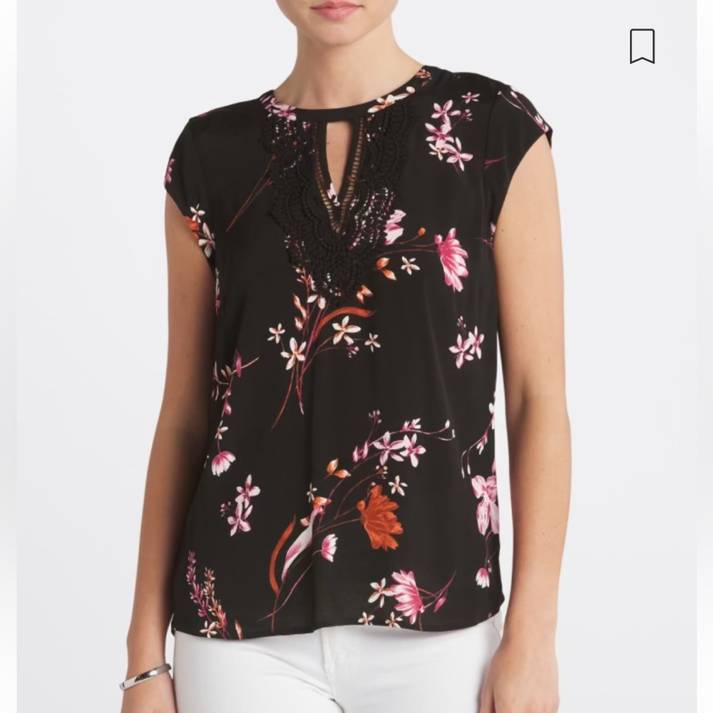 Danielrainn Quin cap sleeve mixed material top size Medium